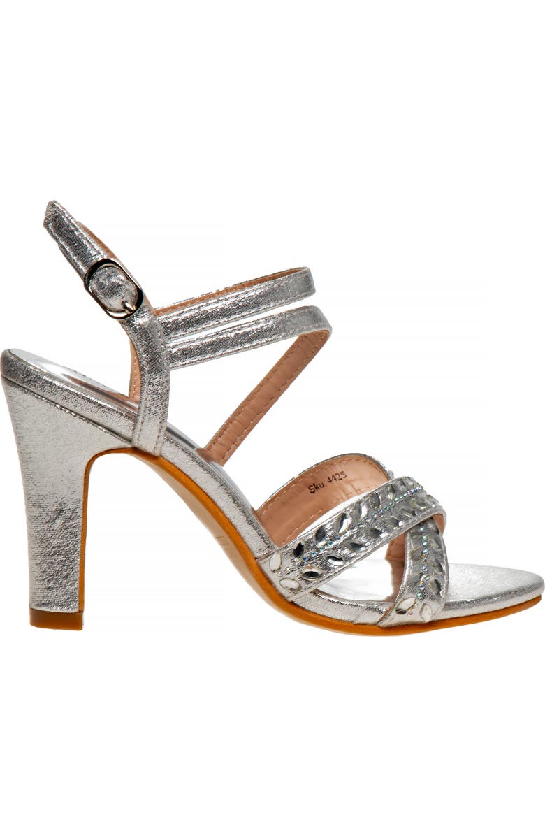 BADGLEY MISCHKA Big Girls Dress Heel Sandals, Alternate, color, Silver