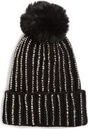 NATASHA Stone Embellished Pompom Beanie
