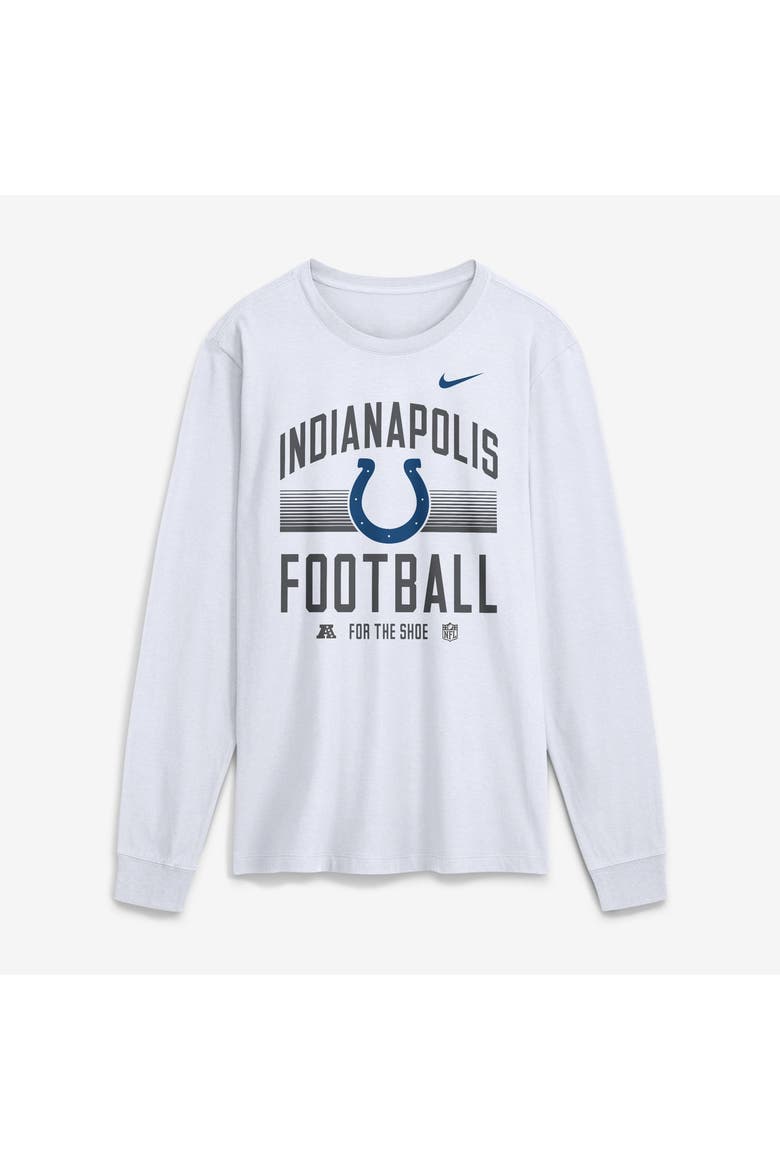 Men's Nike White Indianapolis Colts Always Prepared Essential Cotton Long Sleeve T-Shirt, Alternate, color, White