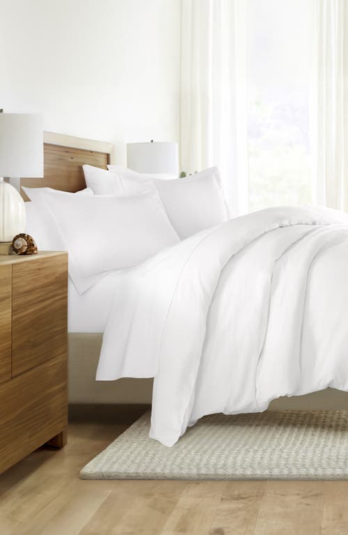 Homespun Vintage Washed Cotton Duvet Cover & Sham Set In White
