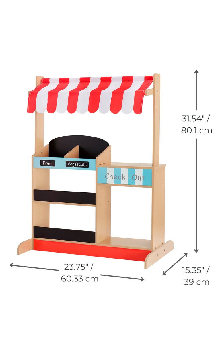 Teamson Kids My Little Helper Farmers' Market Stand, Alternate, color, Red