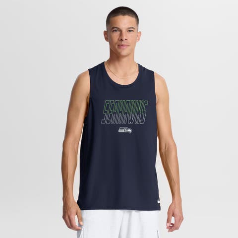 Men's Nike College Navy Seattle Seahawks Kickoff Miler Dri-FIT Tank​ Top