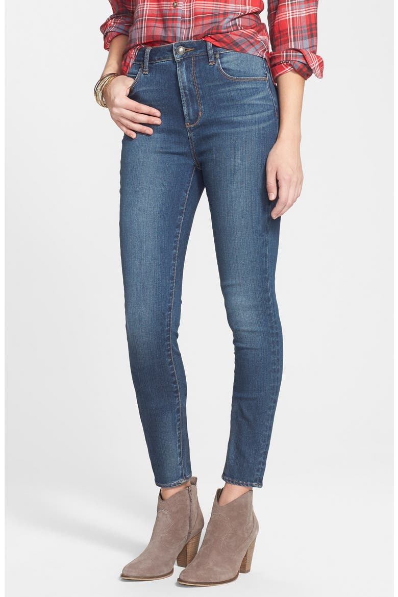 'Halley' High Waist Stretch Skinny Jeans, Main, color, MEDIUM WASH