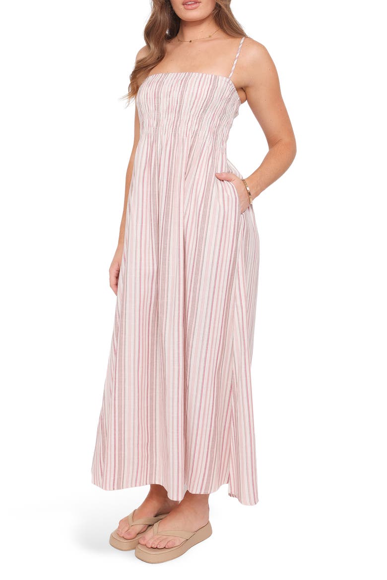Bindy Stripe Smocked Maxi Dress, Alternate, color, PINK STRIPE