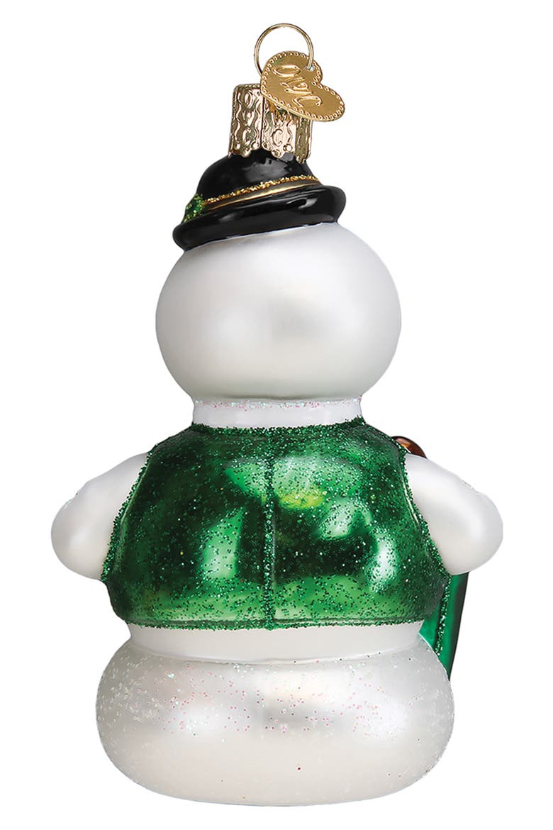 Sam the Snowman Christmas Ornament, Alternate, color, GREEN/ WHITE