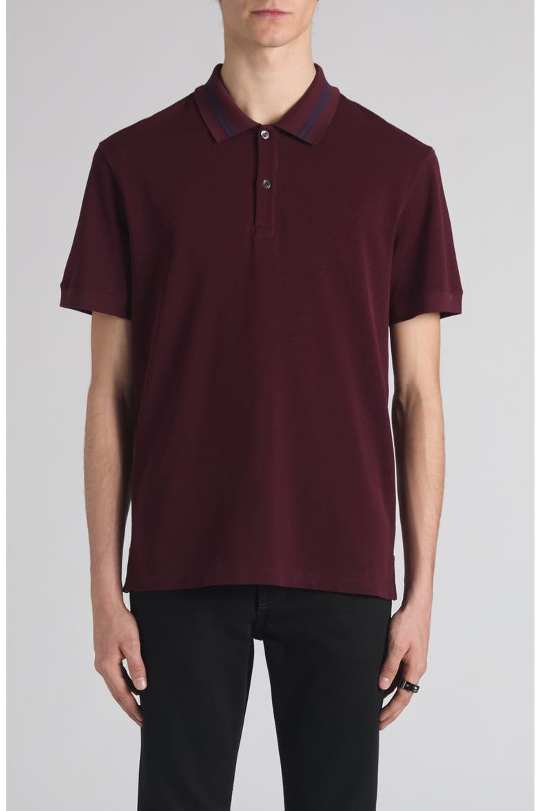 Logo Jacquard Collar Polo, Main, color, BORDEAUX