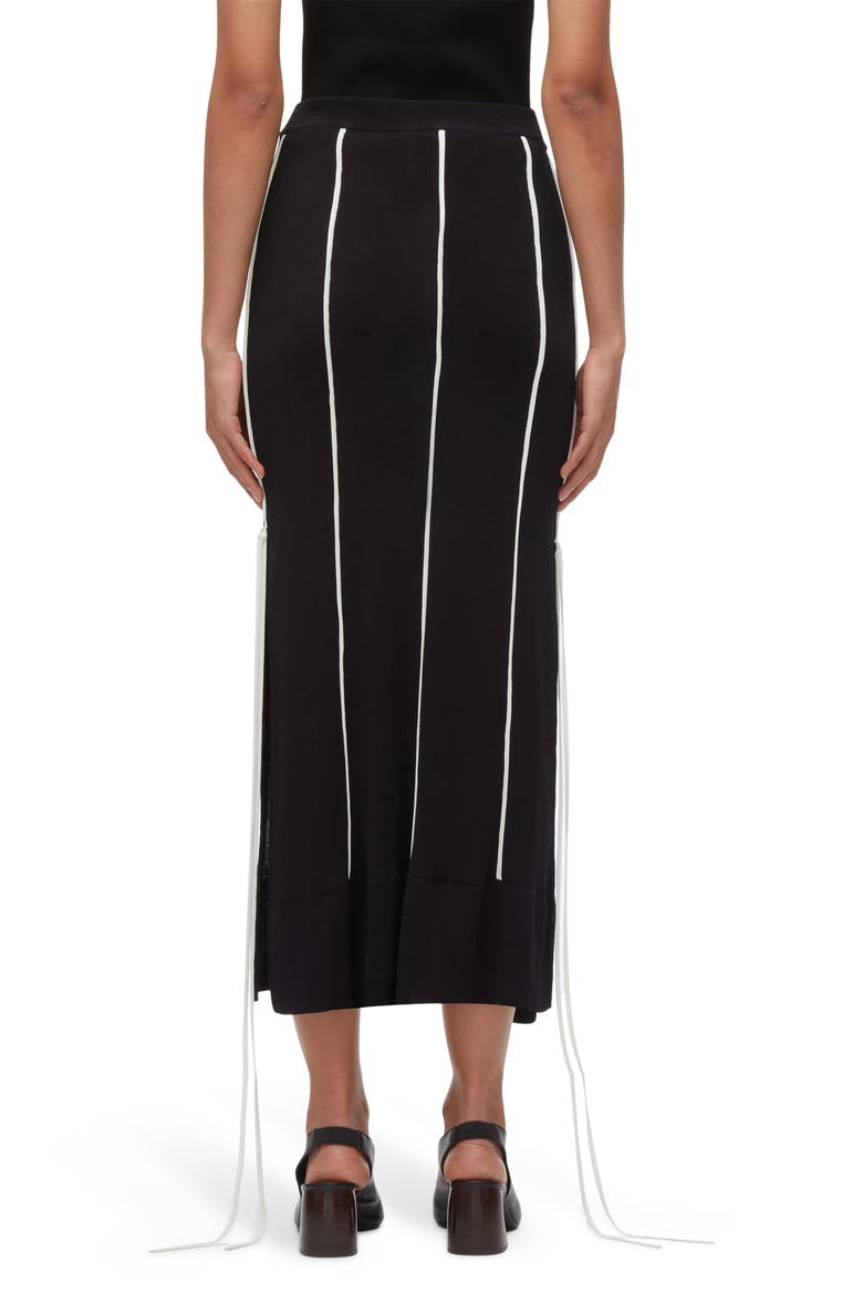 Piped Knit Midi Skirt, Alternate, color, MIDNIGHT-IVORY