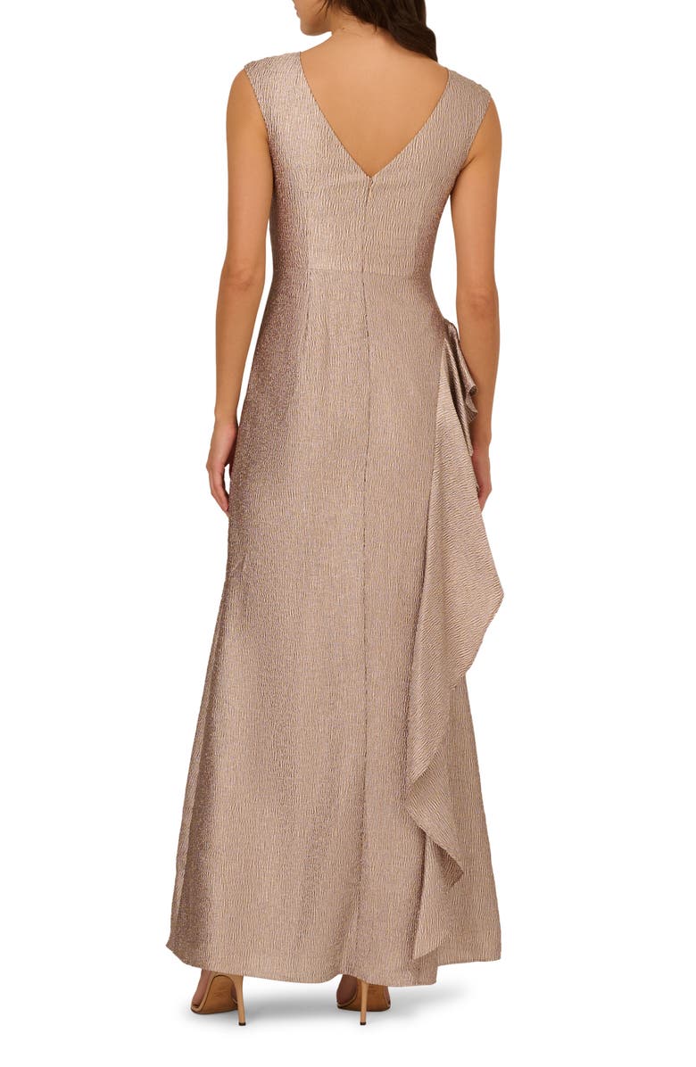 Adrianna Papell Shimmer Jacquard Cascade Ruffle Gown, Alternate, color, 