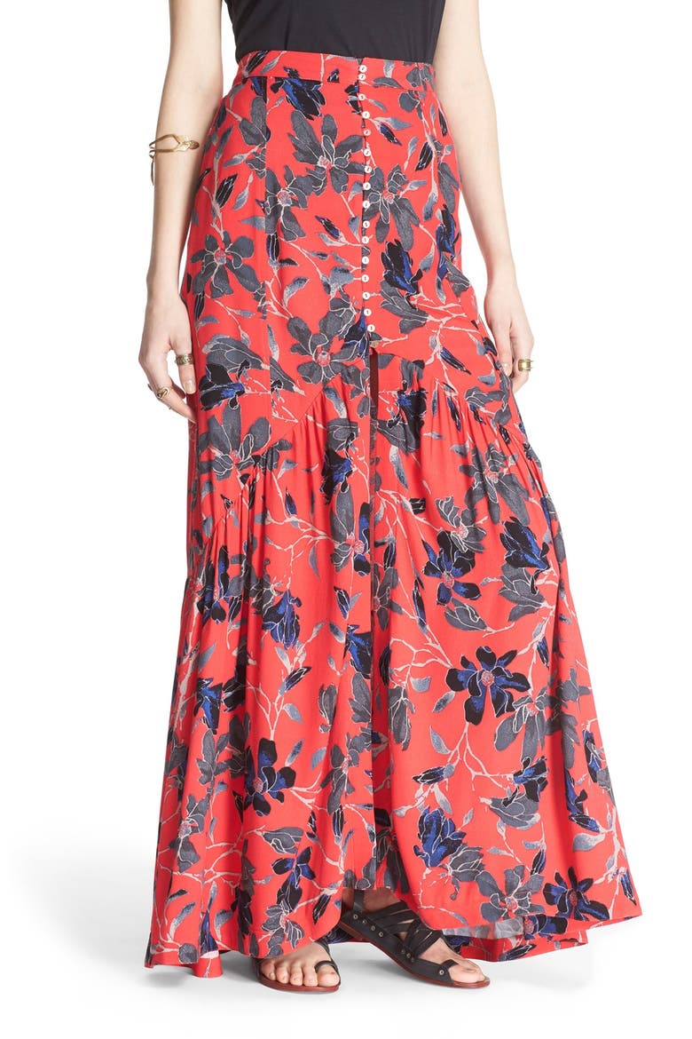 'Smooth Sailing' Maxi Skirt, Main, color, PIMENTO COMBO