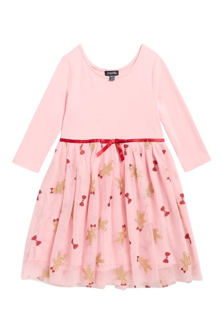 Kids' Gingerbread & Bow Dress, Main, color, PINK