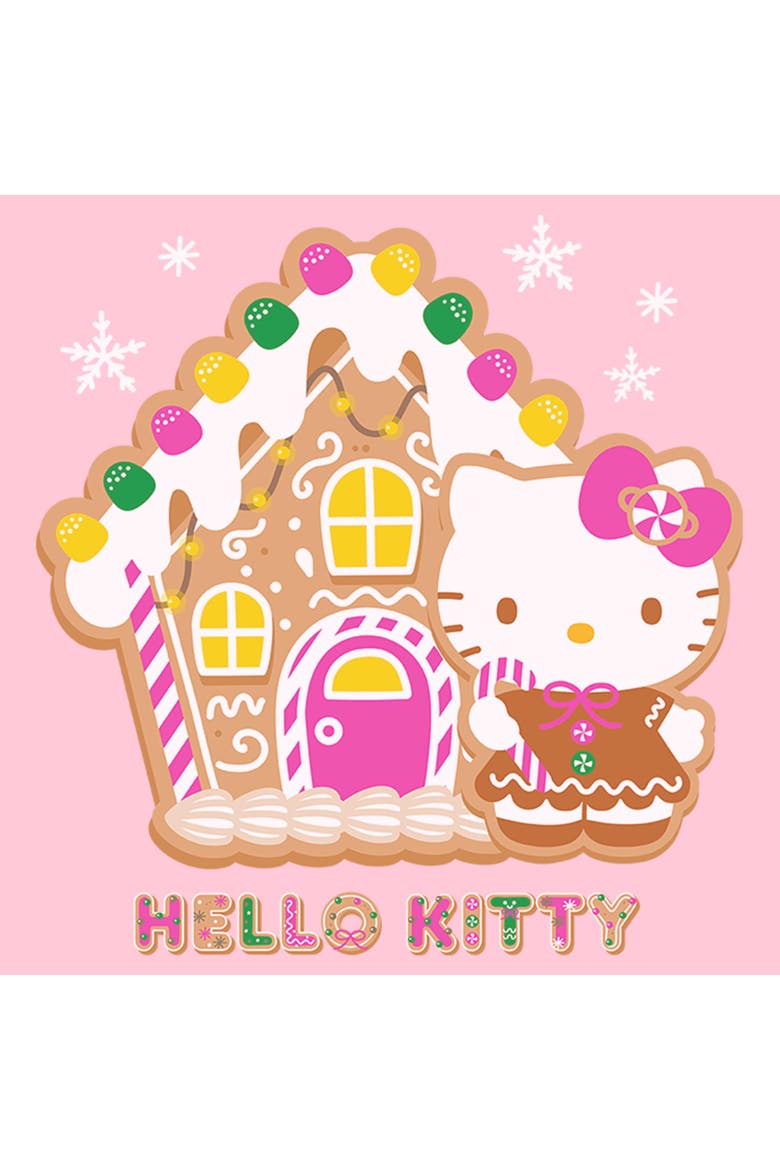 Girl's Hello Kitty Gingerbread House and Kitty  Graphic T-Shirt, Alternate, color, Light Pink