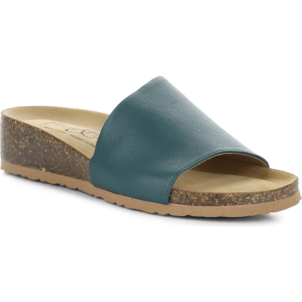 Bos. & Co. Lux Slide Sandal In Teal