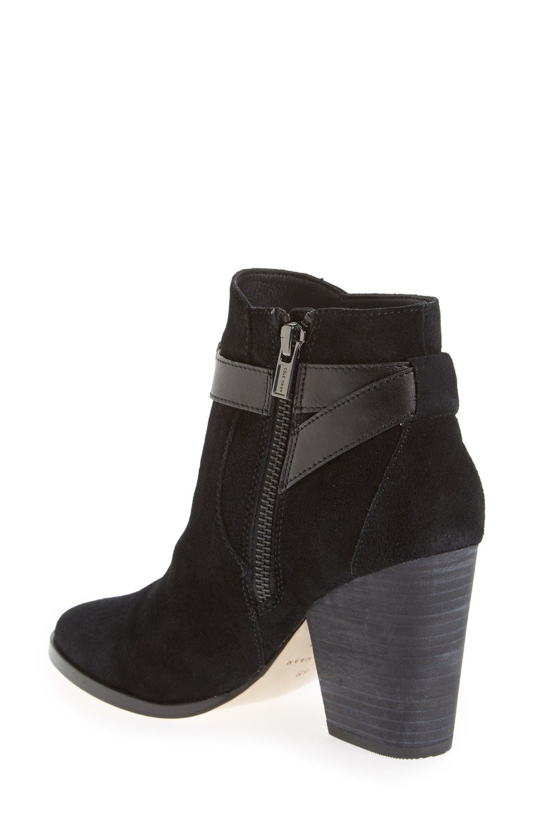 'Minna' Bootie, Alternate, color, BLACK SUEDE