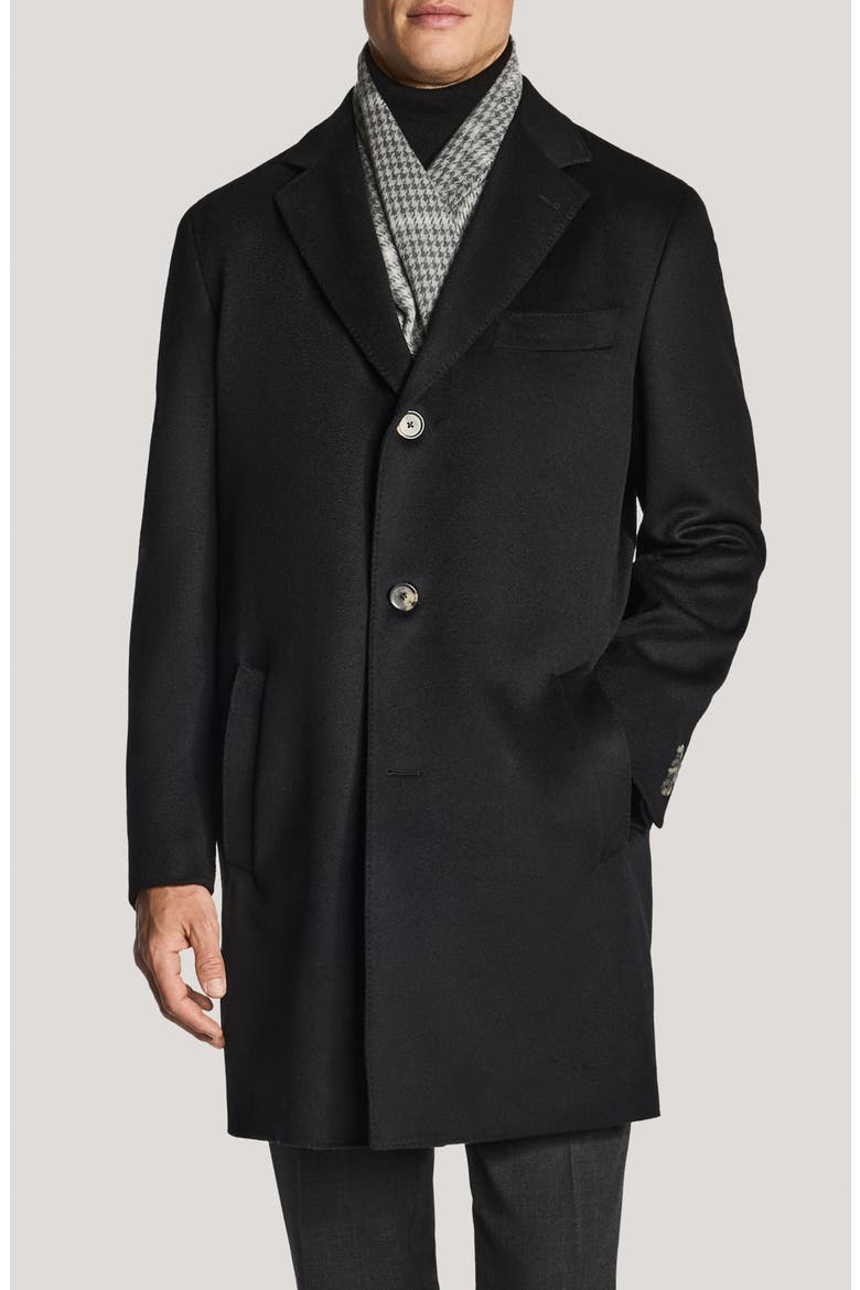 Wesley Wool & Cashmere Overcoat, Main, color, BLACK