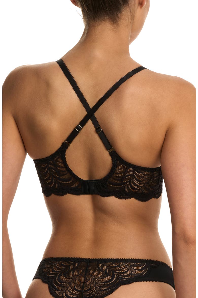 Persuasion Lace Convertible Plunge T-Shirt Bra, Alternate, color, BLACK