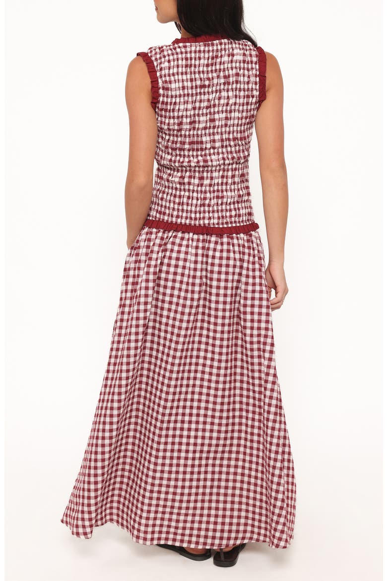 Leabrook Maxi Dress, Alternate, color, BURGUNDY GINGHAM