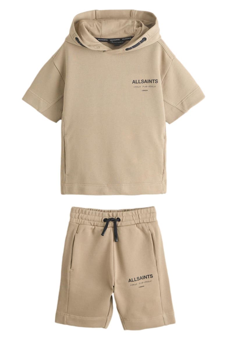 Kids' Logo Hoodie and Shorts Set, Main, color, NEUTRAL