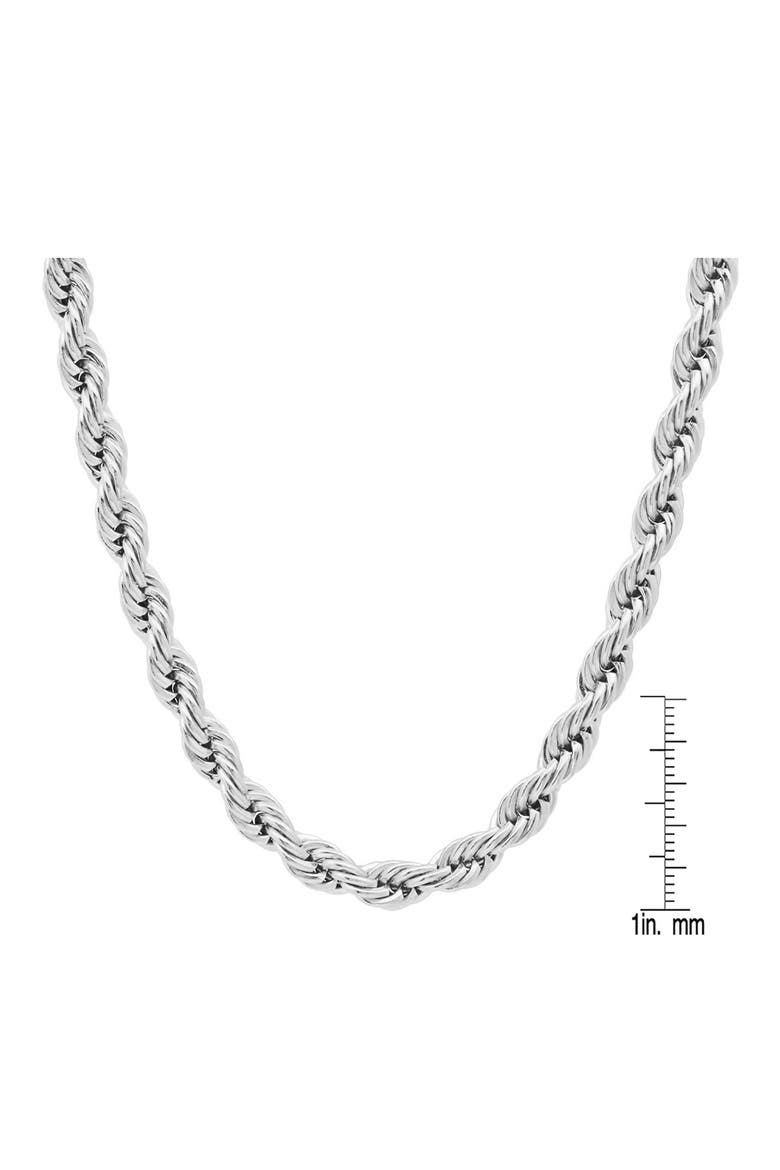 Men's Rope Chain Necklace, Alternate, color, SILVER