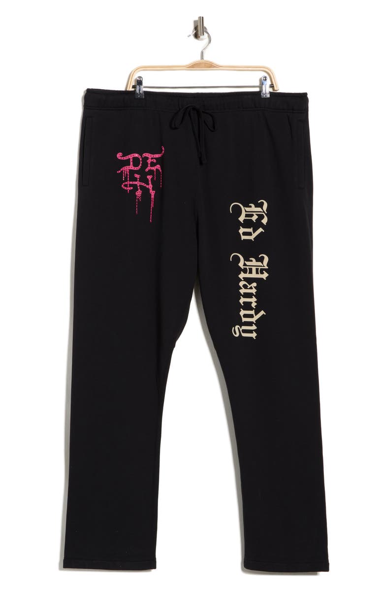 Ed Hardy Destroy Skeleton Sweatpants, Main, color, Black