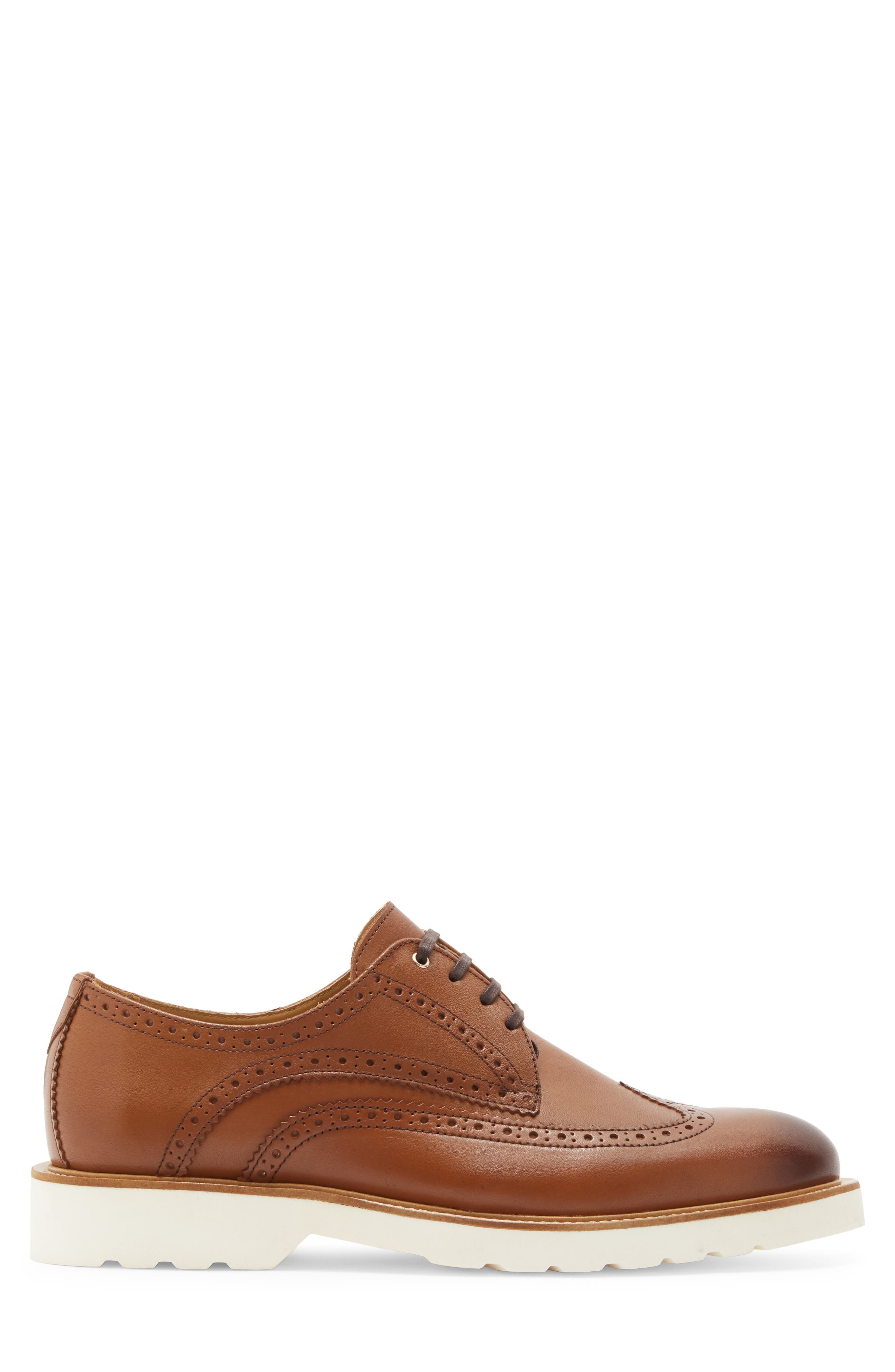 Kurt Geiger London Bank Brogued Wingtip Derby, Alternate, color, Tan