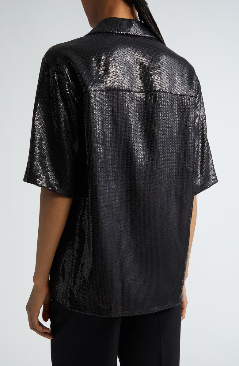 Michael Kors Collection Sequin Camp Shirt, Alternate, color,