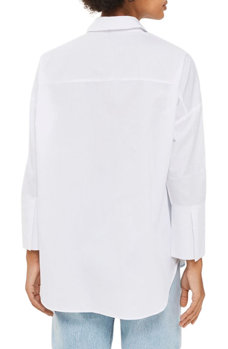 Topshop Palm & Giraffe Embroidered Shirt, Alternate, color,