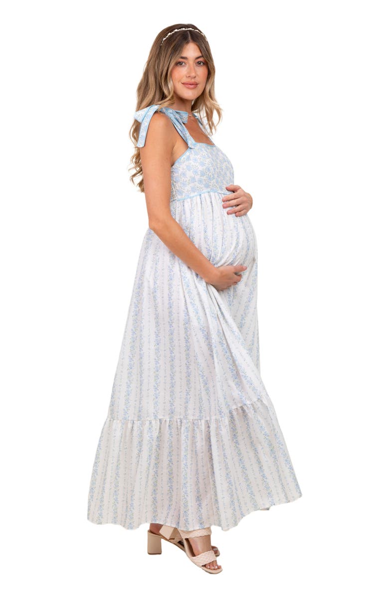 PinkBlush Floral Cotton Dress, Alternate, color, Light Blue