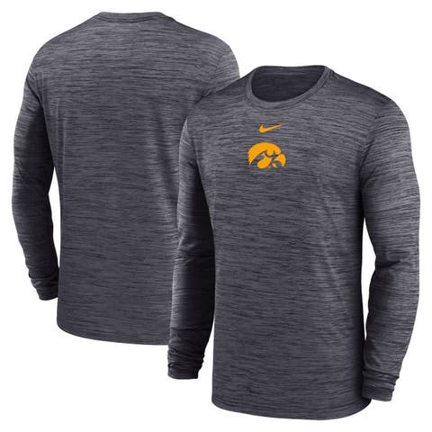 Men's Nike Black Iowa Hawkeyes 2025 Sideline Velocity Performance Long Sleeve T-Shirt