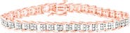 Haus of Brilliance Silver 2.0 Cttw Diamond Fan-Shaped Fancy Chevron Link Tennis Bracelet