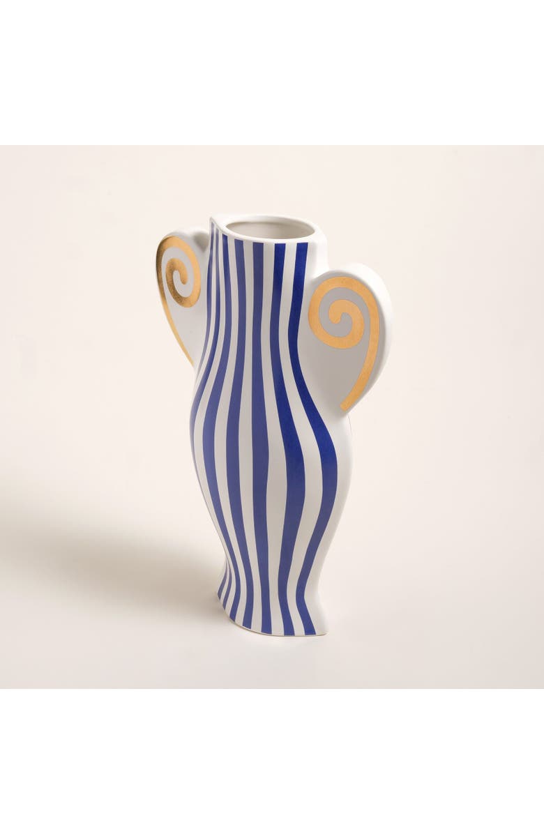 Zsa Zsa Zsu Longhu Ceramic Vase 14 In, Alternate, color, Blue