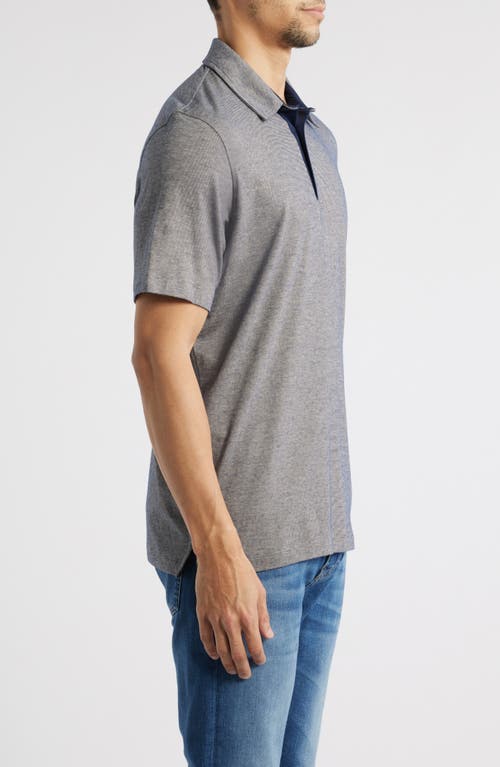 Johnston & Murphy Fine Stripe Polo In Tan/navy