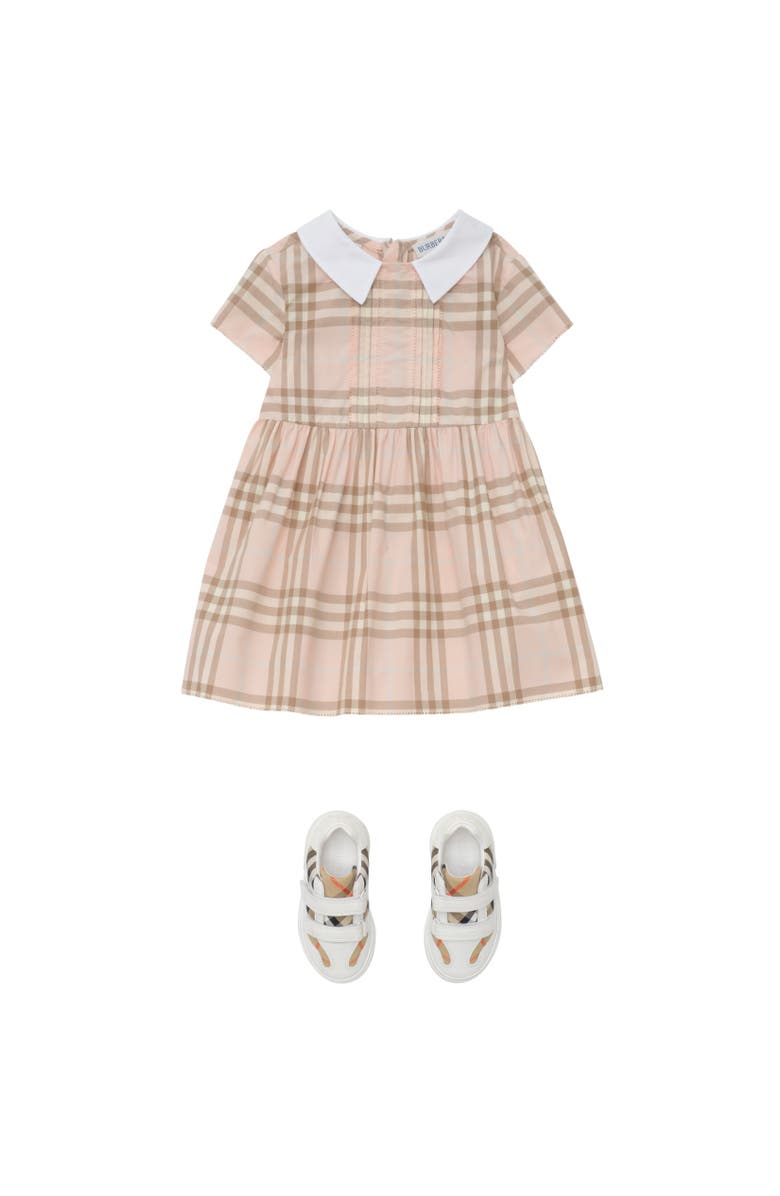 Burberry Check Cotton Dress, Alternate, color, Archive Pink