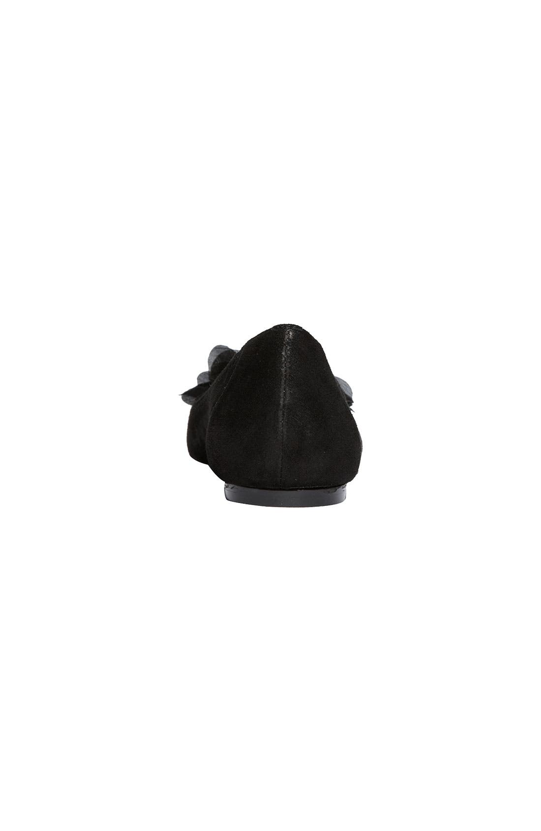 'Romantic' Flat, Alternate, color, BLACK SUEDE