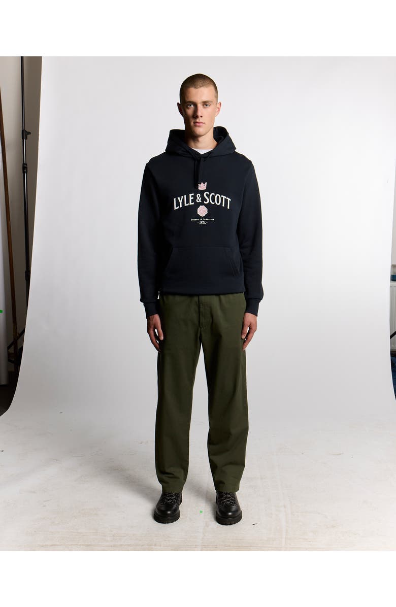 Lyle & Scott Cheers To Tradition Graphic Hoodie, Alternate, color, Dark Navy