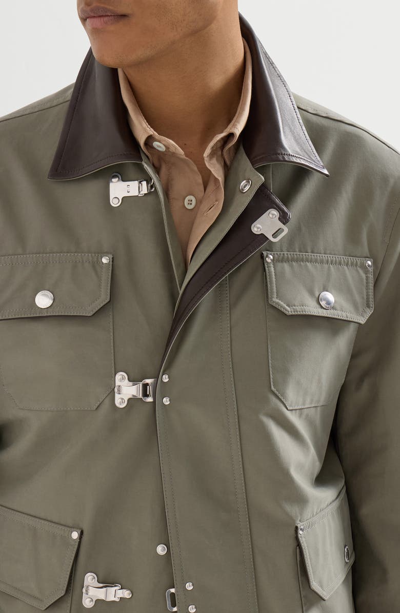 Brunello Cucinelli Water-resistant techno cotton outerwear, Alternate, color, Military