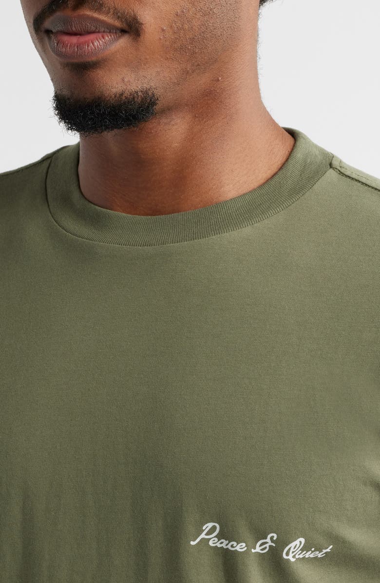 Museum of Peace & Quiet Signature Logo Cotton T-Shirt, Alternate, color, Olive