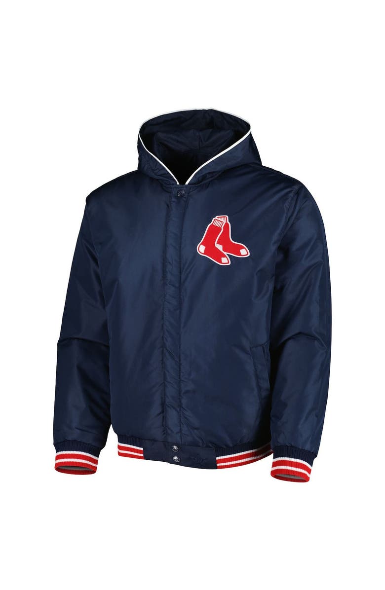 JH DESIGN Men's JH Design Navy Boston Red Sox Reversible Fleece Full-Snap Hoodie Jacket, Alternate, color, 