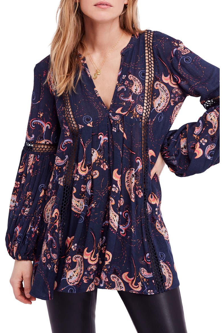 Just the Two of Us Floral Tunic, Main, color, BLUE