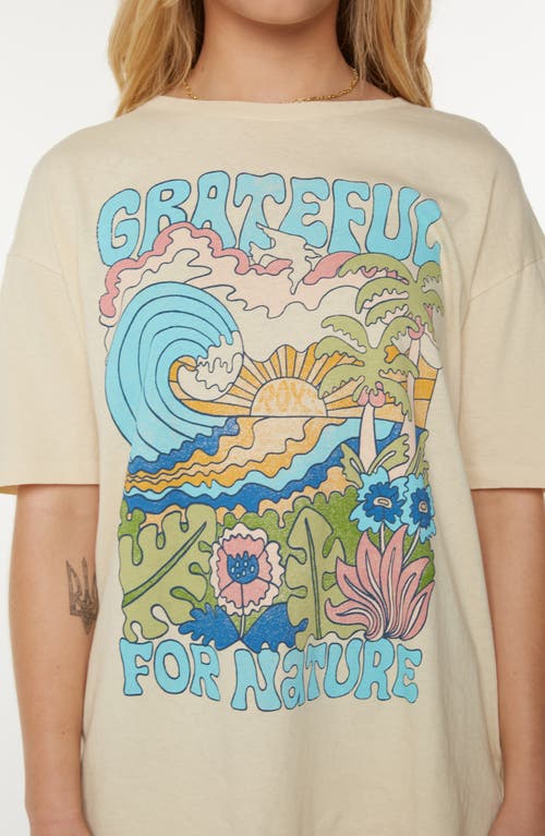 Roxy Grateful For Nature Oversize Cotton Graphic T- In Neutral
