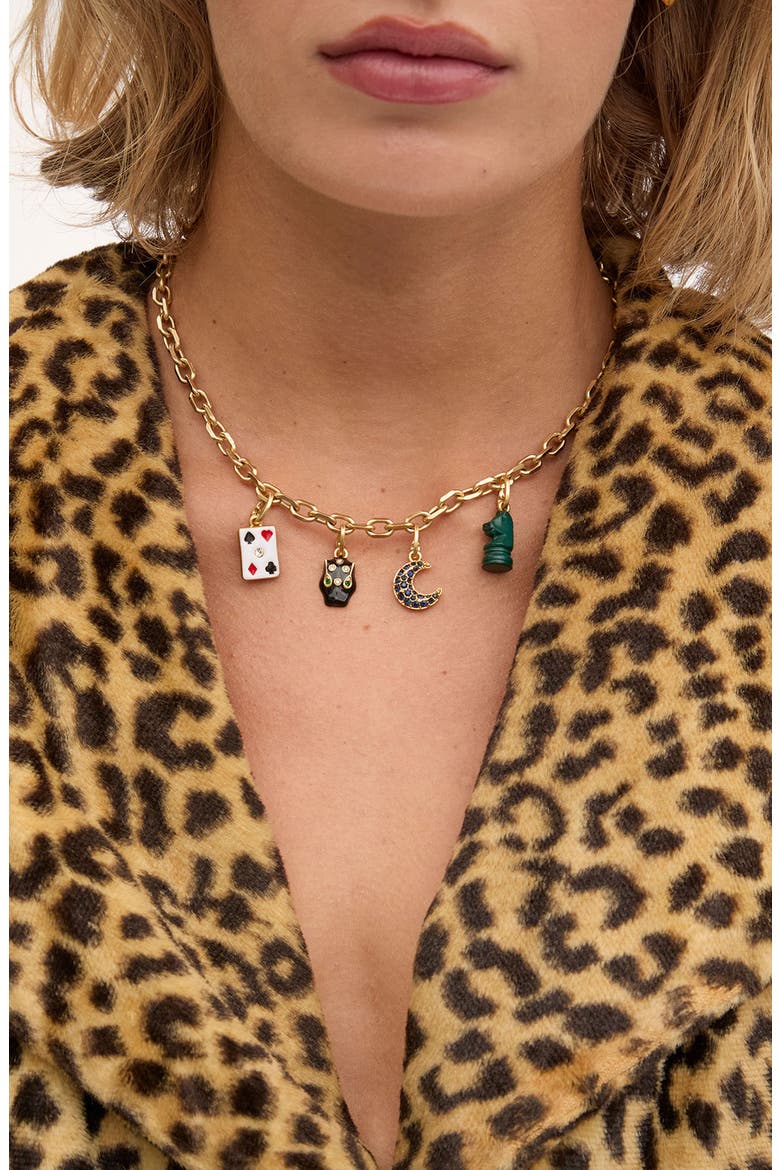 Le Panther Charm, Alternate, color, BLACK/ GOLD MULTI
