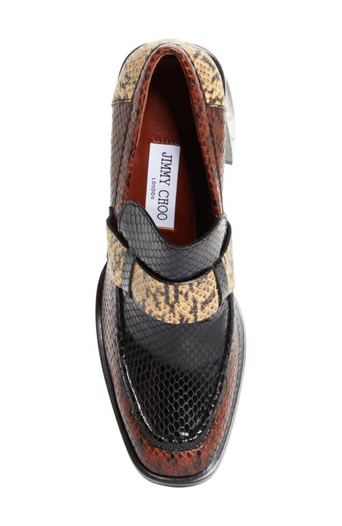 Jimmy Choo Tylor 95 Snake-effect Leather Loafer Pumps In Multi