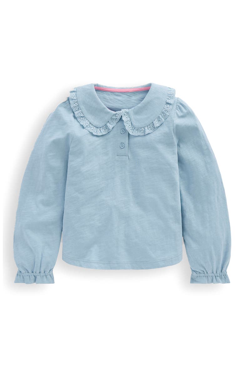 Kids' Cotton Peter Pan Collar Polo, Main, color, BLUE
