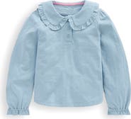 Mini Boden Kids' Cotton Peter Pan Collar Polo