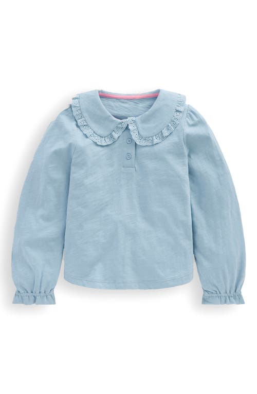Mini Boden Kids' Cotton Peter Pan Collar Polo In Blue