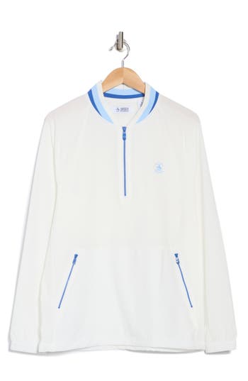 Original Penguin Quarter Zip Sweatshirt In Bright White