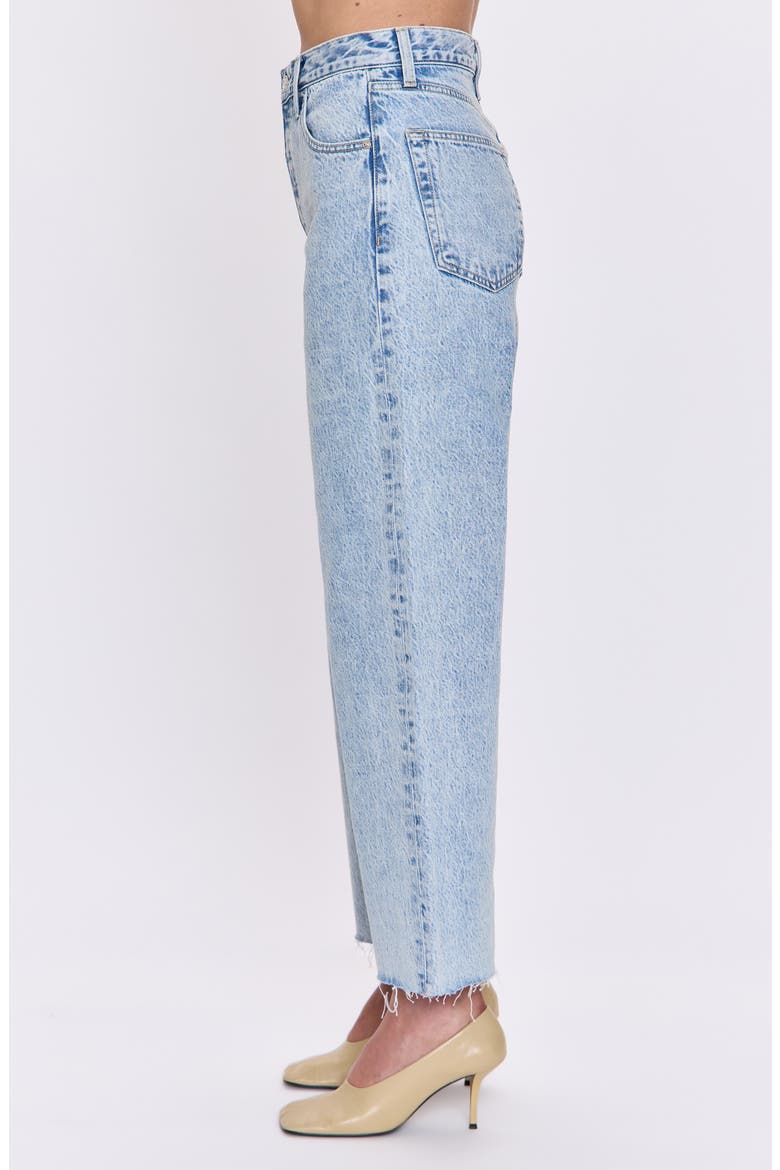 Tate Raw Hem High Waist Ankle Bowed Wide Leg Jeans, Alternate, color, MODENA