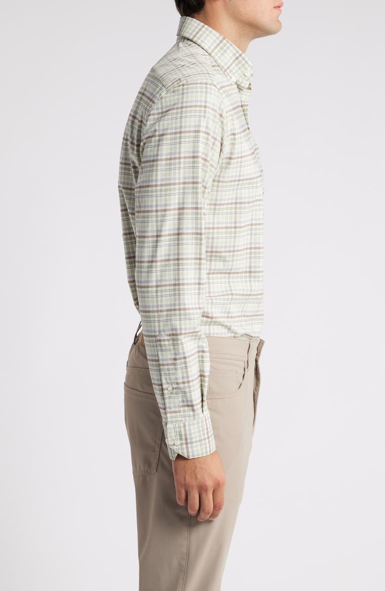 Scott Barber Mélange Plaid Stretch Button-Down Shirt, Alternate, color, 