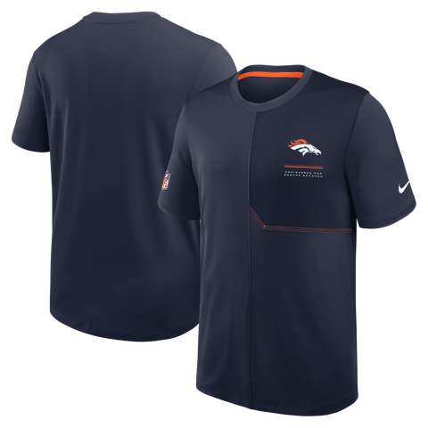 Men's Nike  Navy Denver Broncos Sideline UV Dri-FIT Coaches Shirt