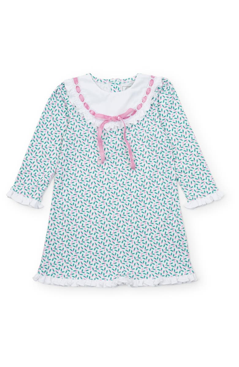 Lila and Hayes Emersyn Lace Trim Dress, Main, color, Holly Holiday