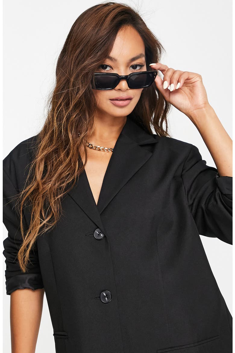Oversize Single Breasted Blazer, Alternate, color, BLACK